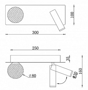 Бра iLedex Telescope черный арт. W4774-30 SBK