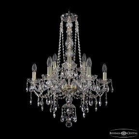 Подвесная люстра Bohemia Ivele Crystal 1415 золото арт. 1415/6+3/200/h-77 G