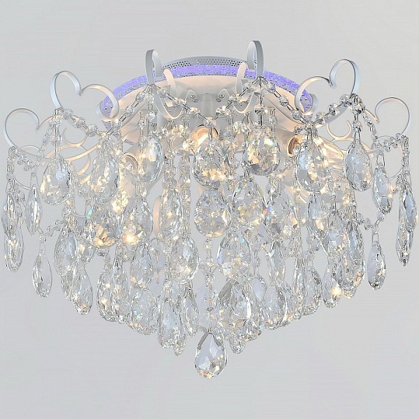 Люстра на штанге Reluce  белый арт. 04024-0.3-06 WH+SILVER PN+RGB