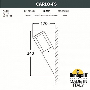 Светильник на штанге Fumagalli Carlo черный арт. DR1.571.000.AXU1L