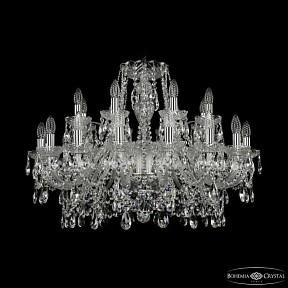 Подвесная люстра Bohemia Ivele Crystal 1411 никель арт. 1411/16+8/300 Ni