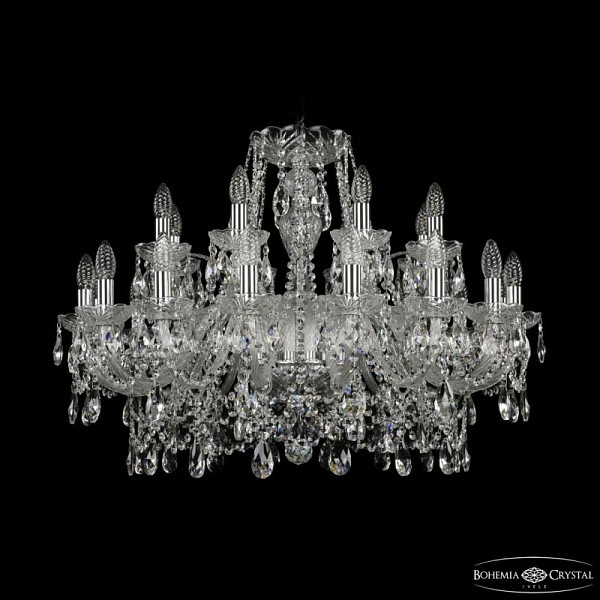 Подвесная люстра Bohemia Ivele Crystal 1411 никель арт. 1411/16+8/300 Ni