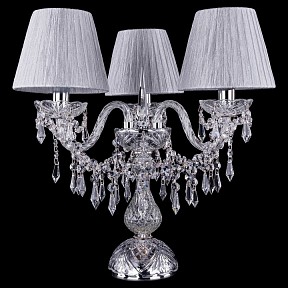 Настольная лампа декоративная Bohemia Ivele Crystal 5703 металл арт. 1403L/3/141-39/Ni/SH6-160