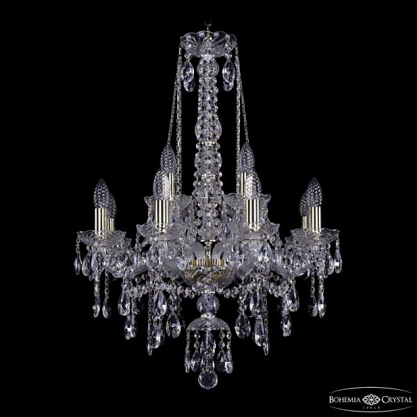 Подвесная люстра Bohemia Ivele Crystal 1415 золото арт. 1415/8+4/200/h-75 G
