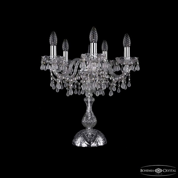 Настольная лампа декоративная Bohemia Ivele Crystal 1410 никель арт. 1410L/5/141-47 Ni V0300