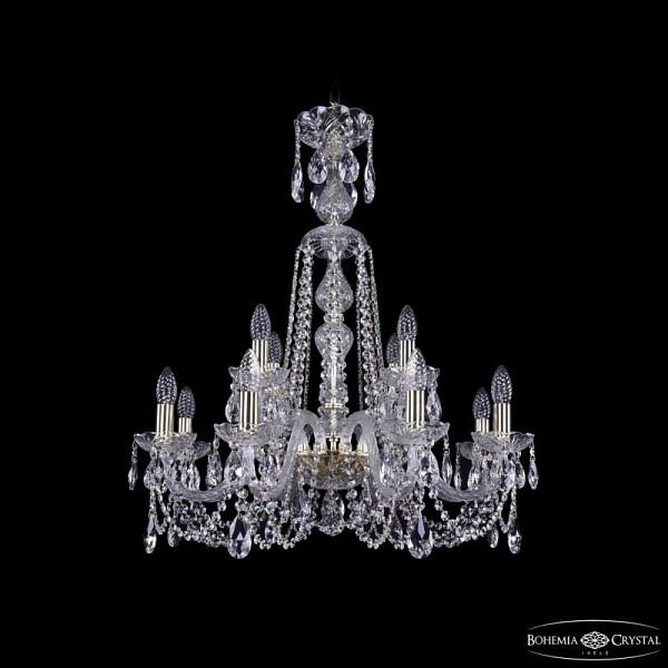 Подвесная люстра Bohemia Ivele Crystal 1402 золото арт. 1402/8+4/240/XL-77 G