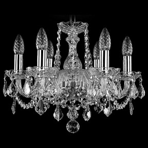 Подвесная люстра Bohemia Ivele Crystal 1402 никель арт. 1402/6/141/Ni/Leafs