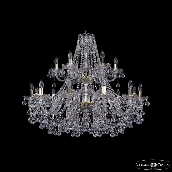 Подвесная люстра Bohemia Ivele Crystal 1409 золото арт. 1409/12+6/360/2d G