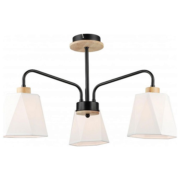 Люстра на штанге Imex MD.5714 черный арт. MD.5714-3-S-BK+WOOD