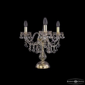 Настольная лампа декоративная Bohemia Ivele Crystal 1409 золото арт. 1409L/3/141-39 G