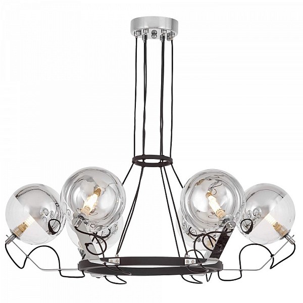Подвесная люстра LUMINA DECO MARSEO металл арт. LDP 9110-6 BK+CHR