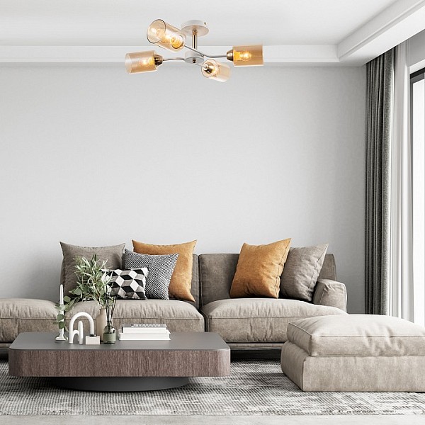 Люстра на штанге Escada Vertigo белый арт. 1131/4P White/Gold