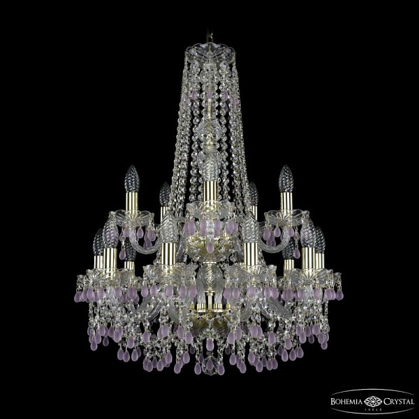 Подвесная люстра Bohemia Ivele Crystal 1410 золото арт. 1410/10+5/195/h-74/2d G V7010