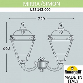 Светильник на штанге Fumagalli Simon черный арт. U33.142.000.AXH27