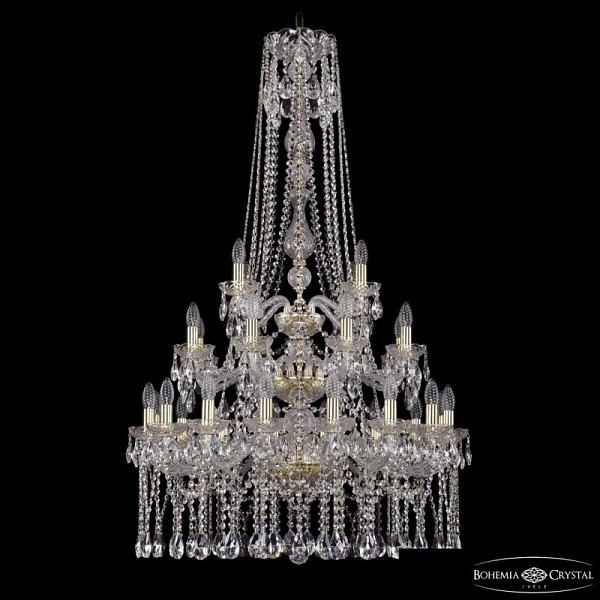 Подвесная люстра Bohemia Ivele Crystal 1413 золото арт. 1413/16+8+4/300/h-134/3d G