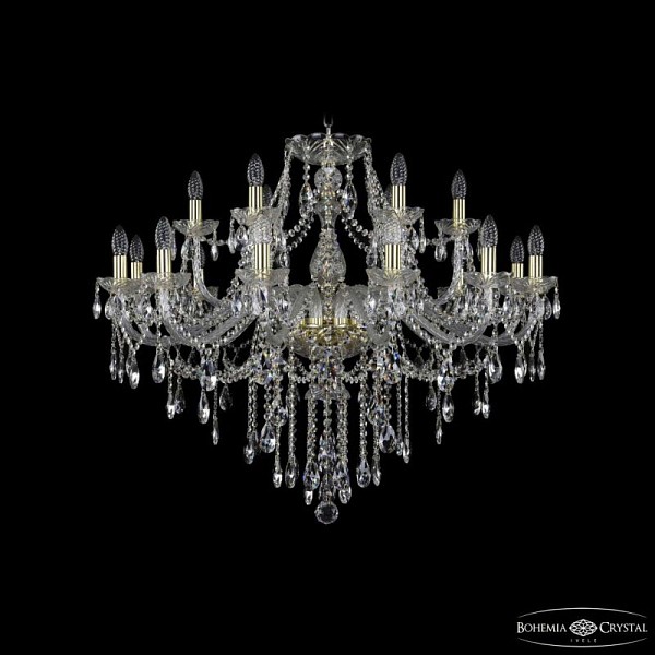 Подвесная люстра Bohemia Ivele Crystal 1415 золото арт. 1415/12+6/360 G