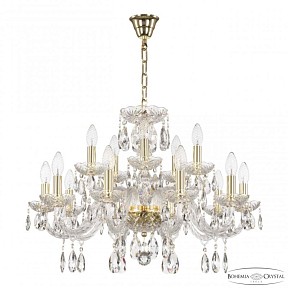 Подвесная люстра Bohemia Ivele Crystal 117 золото арт. 117/10+5/240 G