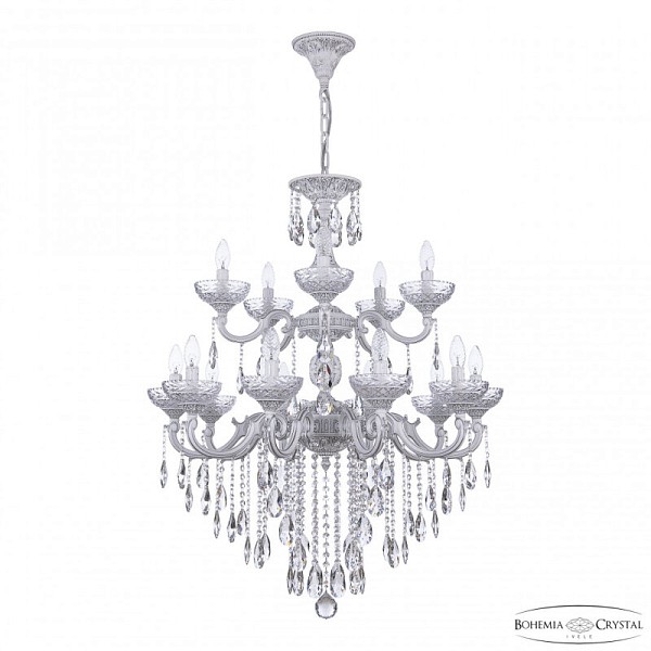 Подвесная люстра Bohemia Ivele Crystal AL7801 белый арт. AL78101/10+5/250/2D B WMN P Clear/M-1F