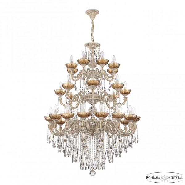 Подвесная люстра Bohemia Ivele Crystal AL7901 белый арт. AL79101/16+8+8/300/3d B WMG P Amber/M-1F