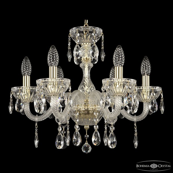 Подвесная люстра Bohemia Ivele Crystal 5417 золото арт. 5417/6/165 G Clear/M-1G
