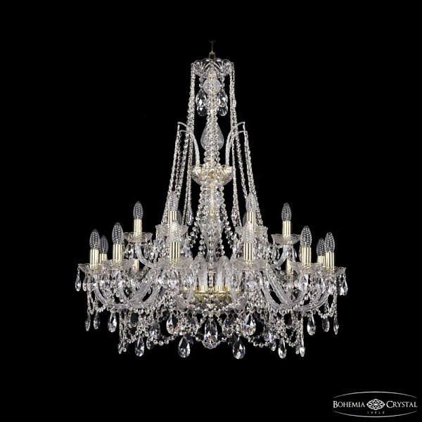Подвесная люстра Bohemia Ivele Crystal 1411 золото арт. 1411/12+6/300/XL-96 G