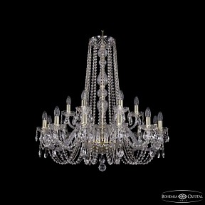 Подвесная люстра Bohemia Ivele Crystal 1402 золото арт. 1402/12+6/300/h-90 G