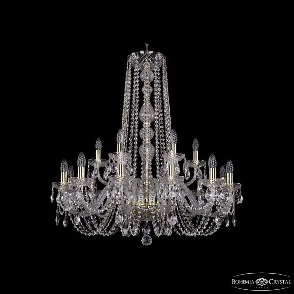 Подвесная люстра Bohemia Ivele Crystal 1402 золото арт. 1402/12+6/300/h-90 G