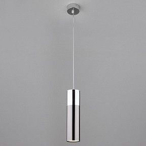 Подвесной светильник Eurosvet Double Topper металл арт. 50135/1 LED хром/черный жемчуг 12W
