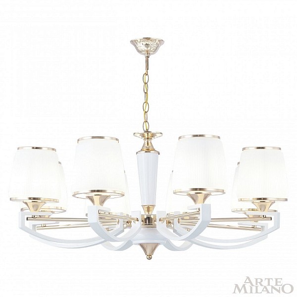 Подвесная люстра Arte Milano Florentia-2457 белый арт. 302457/8 Wh/Gd