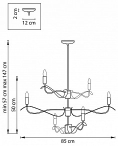Люстра на штанге Lightstar Ragno черный арт. 733267