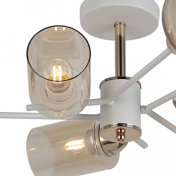 Люстра на штанге ILLUMICO  белый арт. IL8243-6COU-79 WH GD