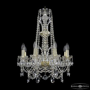 Подвесная люстра Bohemia Ivele Crystal 1411 золото арт. 1411/8/160/XL-65 G