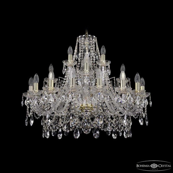 Подвесная люстра Bohemia Ivele Crystal 1411 золото арт. 1411/16+8+4/300 G