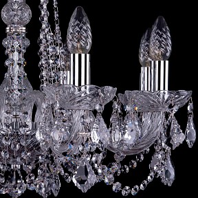 Подвесная люстра Bohemia Ivele Crystal 1402 металл арт. 1402/8/195/Ni/Leafs