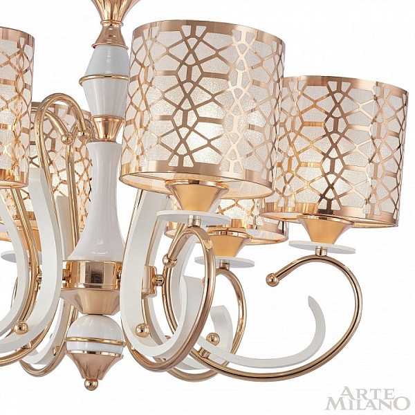 Подвесная люстра Arte Milano Florentia-1237 белый арт. 301237/6 Wh/Gd