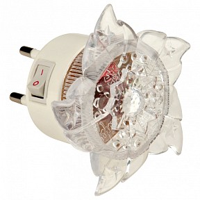 Ночник Uniel DTL-308 белый арт. DTL-308-Цветок/RGB/4LED/0,5W