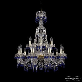Подвесная люстра Bohemia Ivele Crystal 1410 золото арт. 1410/10+5/240/XL-80 G V3001