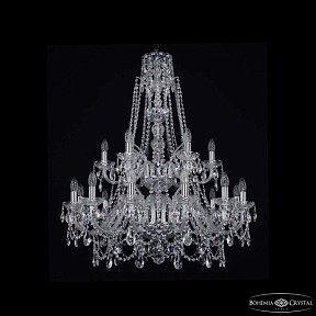 Подвесная люстра Bohemia Ivele Crystal 1411 никель арт. 1411/12+6/300/XL-99/2d Ni