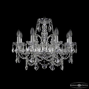 Подвесная люстра Bohemia Ivele Crystal 1411 никель арт. 1411/8/195 Ni Leafs