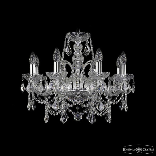 Подвесная люстра Bohemia Ivele Crystal 1411 никель арт. 1411/8/195 Ni Leafs