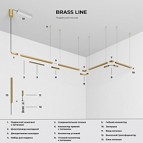 Трек Elektrostandard Line Magnetic латунь арт. 85227/00