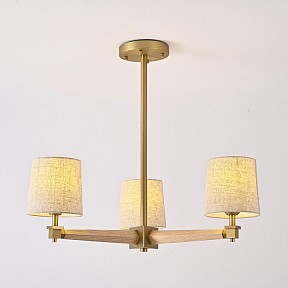 Люстра на штанге Imperiumloft Jorgenson Beige/Light wood дерево арт. STAVRA01
