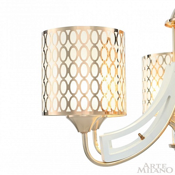 Подвесная люстра Arte Milano Florentia-3387 белый арт. 303387/6 Wh/Gd