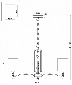 Подвесная люстра Freya Riverside бронза арт. FR1007PL-07BS