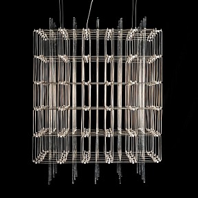 Подвесная люстра O-LUCE Cosmic Glass ячейка 15*15 см хром арт. 1094011-0