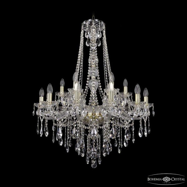 Подвесная люстра Bohemia Ivele Crystal 1415 золото арт. 1415/12+6/300/h-108 G