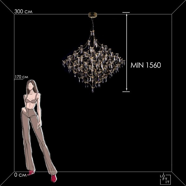Подвесная люстра Loft it Mira желтый арт. 10259/1200 Gold Asfour