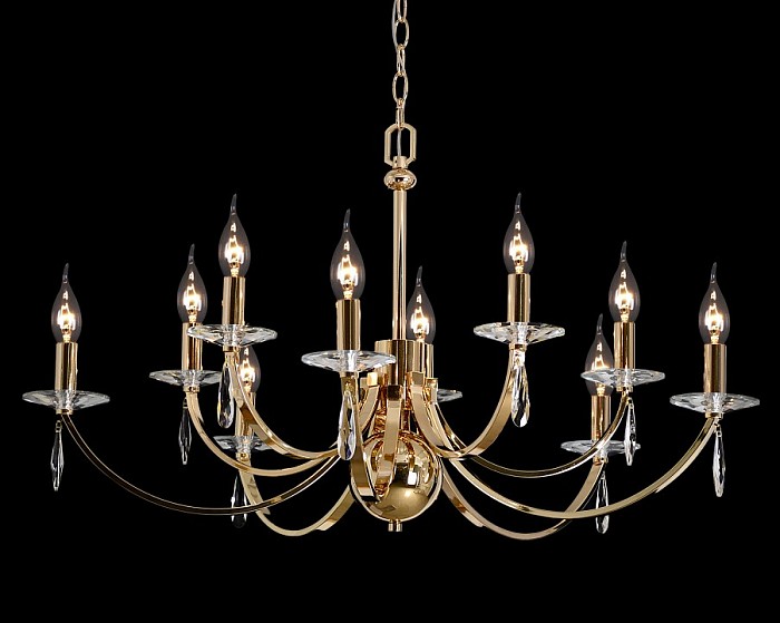 Подвесная люстра ILLUMICO  золото арт. IL5253-10PLS-25 ELITE