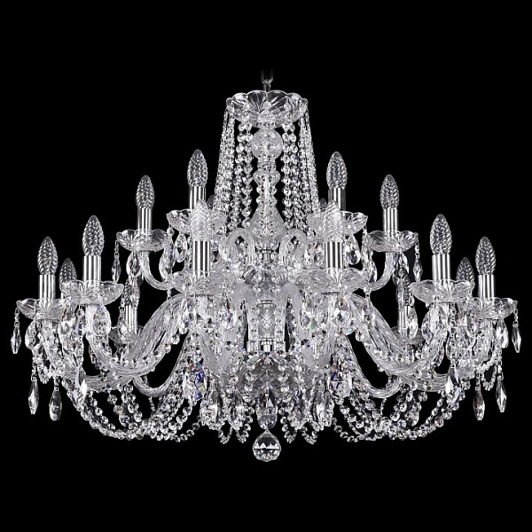 Подвесная люстра Bohemia Ivele Crystal 1402 металл арт. 1402/12+6/300/2d/Ni