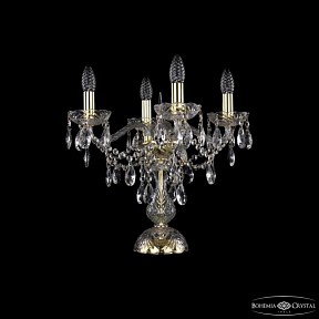 Настольная лампа декоративная Bohemia Ivele Crystal 1415 золото арт. 1415L/4/141-39 G